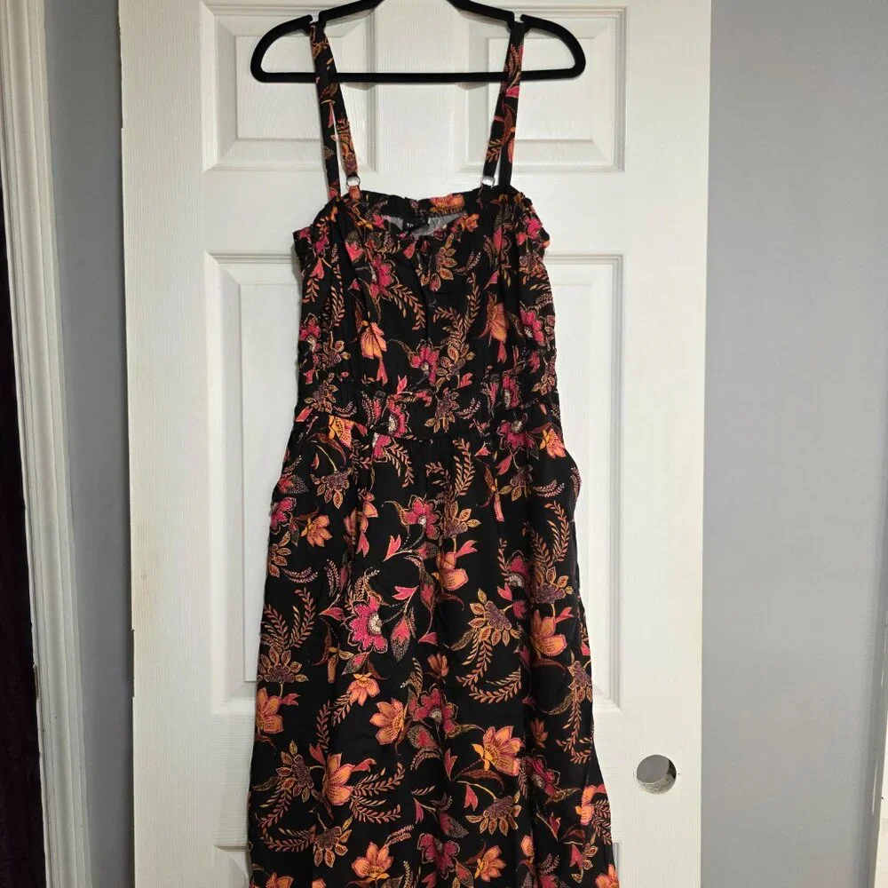 Tea Length Wash Challis Sleeveless Aline Dress- Torrid Size 1 (14-16) - Picture 3 of 4